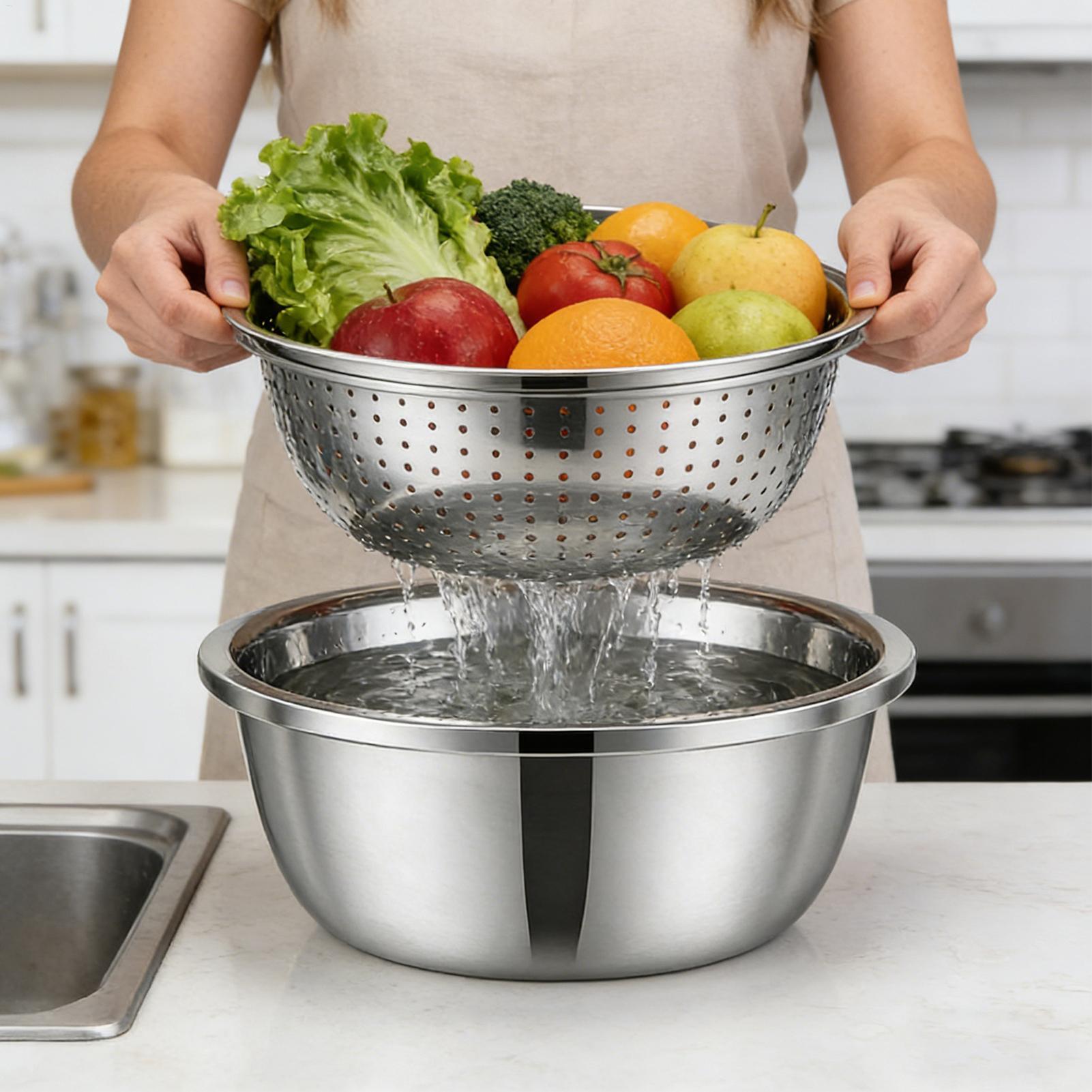 Stainless Steel Colander Strai - Meal Prep Pasta recension och pris